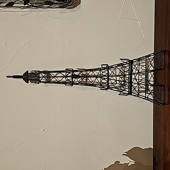 Vintage large metal Eiffel Tower Paris wall decoration hanging 25 inches - Picture 3 of 9